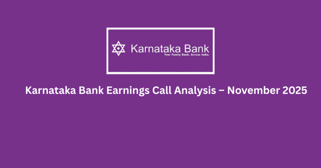 karnataka bank earning call analysis November 2025 featured image showing the Karnataka Bank logo on a purple background