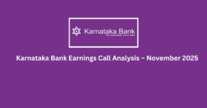 karnataka bank earning call analysis November 2025 featured image showing the Karnataka Bank logo on a purple background